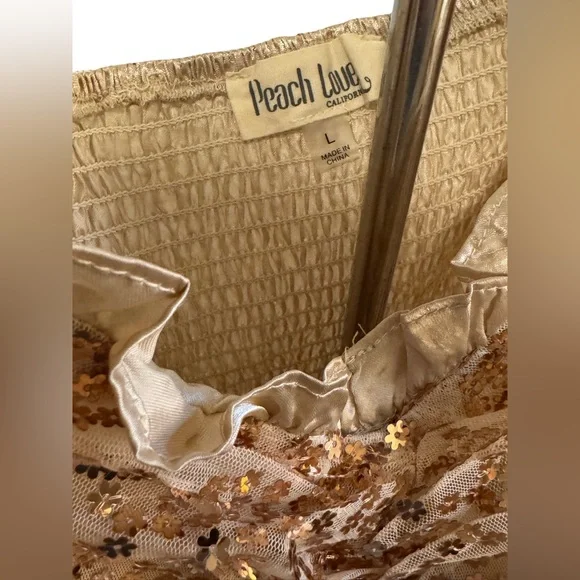 Peach Love California Gold Sequin Mini Dress - Picture 6 of 6